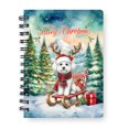 thumbnail image 1 of Merry Christmas Santa Reindeer Antlers Bichon Frise Sleigh Xmas Winter Holiday Spiral Bound Journal Bichons Dog Lovers Gifts Idea 5x7in Spiral Notebook - 00023, 1 of 5