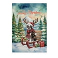 thumbnail image 1 of Merry Christmas Santa Reindeer Antlers Boston Terrier Sleigh Xmas Winter Holiday Vertical Matte Canvas Poster Gentleman Dog Lover Gifts Wall Art Home Decor - 00023, 1 of 5
