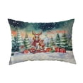 thumbnail image 1 of Merry Christmas Santa Reindeer Antlers Cavalier King Charles Spaniel Sleigh Xmas Winter Holiday Quilt Pillowcase Dog Lover Gifts Throw Pillow Cover Bed Home Decor - 00023, 1 of 5