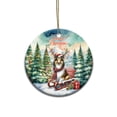 thumbnail image 1 of Merry Christmas Santa Reindeer Antlers Collie Sleigh Xmas Winter Holiday Ceramic Round Ornament Collie Dog Lover Gifts Idea Home Tree Decor - 00023, 1 of 5