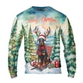 thumbnail image 1 of Merry Christmas Santa Reindeer Antlers Doberman Pinscher Sleigh Xmas Winter Holiday All Over Print 3D Sweatshirt Unisex Merch Doberman Dog Lover Gifts - 00023, 1 of 6