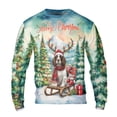 thumbnail image 1 of Merry Christmas Santa Reindeer Antlers English Springer Spaniel Sleigh Xmas Winter Holiday All Over Print 3D Sweatshirt Unisex Merch Springers Dog Lover Gifts - 00023, 1 of 6