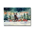 thumbnail image 1 of Merry Christmas Santa Reindeer Antlers French Bulldog Sleigh Xmas Winter Holiday Horizontal Matte Canvas Poster Dog Lover Gifts Wall Art Home Decor - 00023, 1 of 5