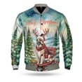 thumbnail image 1 of Merry Christmas Santa Reindeer Antlers German Shepherd Sleigh Xmas Winter Holiday All Over Print 3D Baseball Jacket Alsatian Dog Lover Gifts Bomber Jacket Softball - 00023, 1 of 6