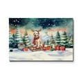 thumbnail image 1 of Merry Christmas Santa Reindeer Antlers Golden Retriever Sleigh Xmas Winter Holiday Horizontal Matte Canvas Poster Goldens Dog Lover Gifts Idea Wall Art Home Decor - 00023, 1 of 5