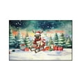 thumbnail image 1 of Merry Christmas Santa Reindeer Antlers Pug Sleigh Xmas Winter Holiday Indoor Rug Dog Lover Gifts Carpet Living Bed Room Sofa Home Decor - 00023, 1 of 5