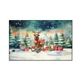 thumbnail image 1 of Merry Christmas Santa Reindeer Antlers Rhodesian Ridgeback Sleigh Xmas Winter Holiday Indoor Rug Ridgebacks Dog Lover Gifts Carpet Living Bed Room Sofa Home Decor - 00023, 1 of 5
