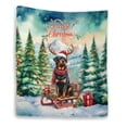 thumbnail image 1 of Merry Christmas Santa Reindeer Antlers Rottweiler Sleigh Xmas Winter Holiday Quilt Blanket Rottie Dog Lover Gifts Idea Cozy Comforter Throw Blanket - 00023, 1 of 5