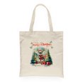 thumbnail image 1 of Merry Christmas Santa Reindeer Antlers Schnauzer Sleigh Xmas Winter Holiday Canvas Tote Bag Miniature Schnauzer Dog Lover Reusable Shopping Grocery Bag - 00023, 1 of 5