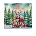 thumbnail image 1 of Merry Christmas Santa Reindeer Antlers Siberian Husky Sleigh Xmas Winter Holiday Tapestry Husky Dog Lover Gifts Wall Hanging Backdrop Home Decor - 00023, 1 of 5