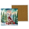 thumbnail image 1 of Merry Christmas Santa Reindeer Antlers Sphynx Sleigh Xmas Winter Holiday Set of 4 Stone Coasters Cat Lover Kitten Owner Gifts Idea 4x4in Absorbent Soapstone Coaster - 00023, 1 of 5