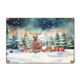 thumbnail image 1 of Merry Christmas Santa Reindeer Antlers Vizsla Sleigh Xmas Winter Holiday Horizontal Metal Aluminum Sign Vizslas Dog Lover Gifts Idea Wall Art Home Decor - 00023, 1 of 5