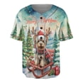thumbnail image 1 of Merry Christmas Santa Reindeer Antlers Yorkshire Terrier Sleigh Xmas Winter Holiday All Over Print 3D Baseball Shirt Yorkie Dog Lover Gifts Softball Sport - 00023, 1 of 6