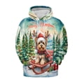 thumbnail image 1 of Merry Christmas Santa Reindeer Antlers Yorkshire Terrier Sleigh Xmas Winter Holiday All Over Print 3D Hoodie Unisex Merch Hoodies Yorkie Dog Lover Gifts - 00023, 1 of 6