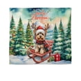 thumbnail image 1 of Merry Christmas Santa Reindeer Antlers Yorkshire Terrier Sleigh Xmas Winter Holiday Tapestry Yorkie Dog Lover Gifts Wall Hanging Backdrop Home Decor - 00023, 1 of 5