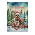thumbnail image 1 of Merry Christmas Santa Reindeer Antlers Yorkshire Terrier Sleigh Xmas Winter Holiday Vertical Matte Canvas Poster Yorkie Dog Lover Gifts Wall Art Home Decor - 00023, 1 of 5