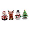 thumbnail image 1 of Merry Christmas Santa Reindeer Snowman And Christmas Tree Figurine Set 4"H Jolly, 1 of 4