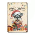thumbnail image 1 of Merry Christmas Santa Schnauzer Scarf Twinkling Lights Xmas Holiday Vertical Metal Aluminum Sign Miniature Schnauzer Dog Lover Wall Art Home Decor - 00022, 1 of 5