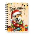 thumbnail image 1 of Merry Christmas Santa Shiba Inu Scarf Twinkling Lights Xmas Holiday Spiral Bound Journal Shibas Dog Lovers Gifts Idea 5x7in Spiral Notebook - 00022, 1 of 5
