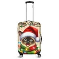 thumbnail image 1 of Merry Christmas Santa Siamese Scarf Twinkling Lights Xmas Holiday Travel Luggage Cover Cat Lover Kitten Owner Gifts Suitcase Dust Protective Decor - 00022, 1 of 5