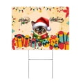 thumbnail image 1 of Merry Christmas Santa Siamese Scarf Twinkling Lights Xmas Holiday Yard Sign Cat Lover Kitten Owner Gifts Outdoor Home Lawn Garden Porch Decor - 00022, 1 of 5