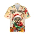 thumbnail image 1 of Merry Christmas Santa Sphynx Scarf Twinkling Lights Xmas Holiday Hawaiian Shirt Breathable Summer Unisex Merch Cat Lover Kitten Owner Gifts Idea - 00022, 1 of 6