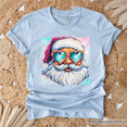 thumbnail image 1 of Merry Christmas Santa Sunglasses Christmas T-Shirt, Funky Retro Holiday Tee, 1 of 8