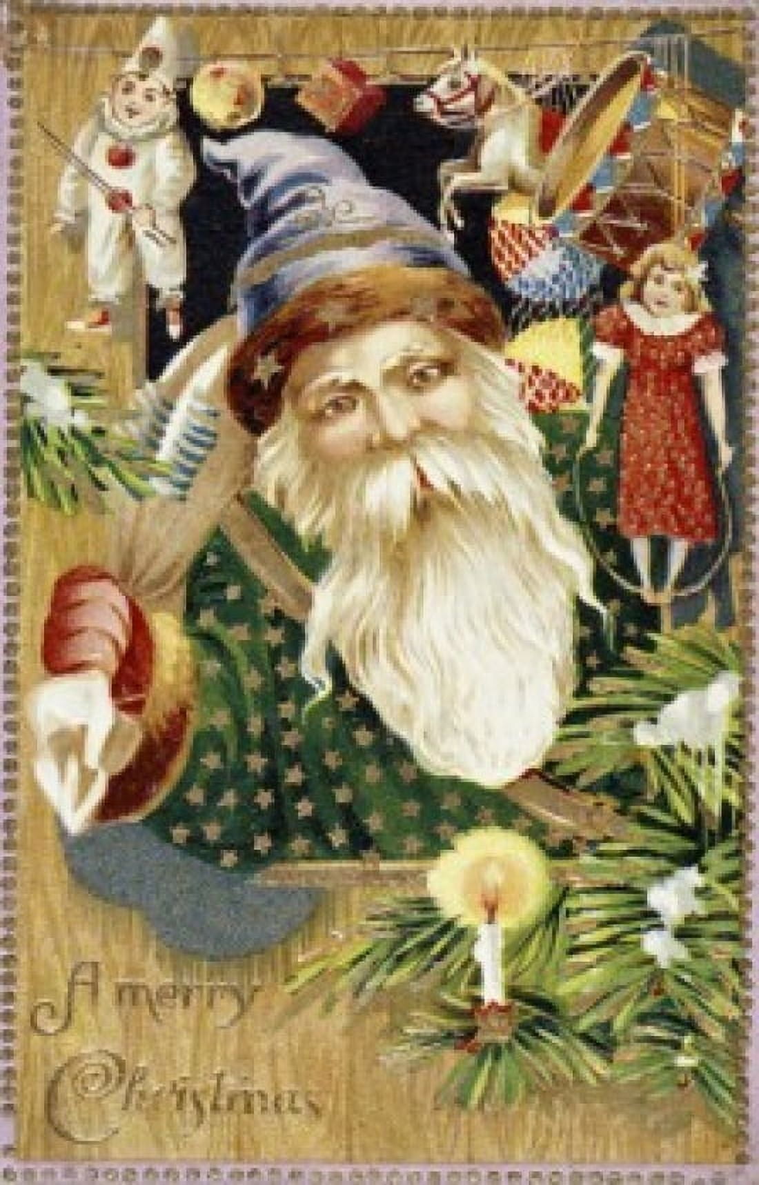 Merry Christmas Santa & Toys Nostalgia Cards Canvas Art -  (18 x 24)
