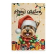 thumbnail image 1 of Merry Christmas Santa Yorkshire Terrier Scarf Twinkling Lights Xmas Holiday Vertical Matte Canvas Poster Yorkie Dog Lover Gifts Wall Art Home Decor - 00022, 1 of 5