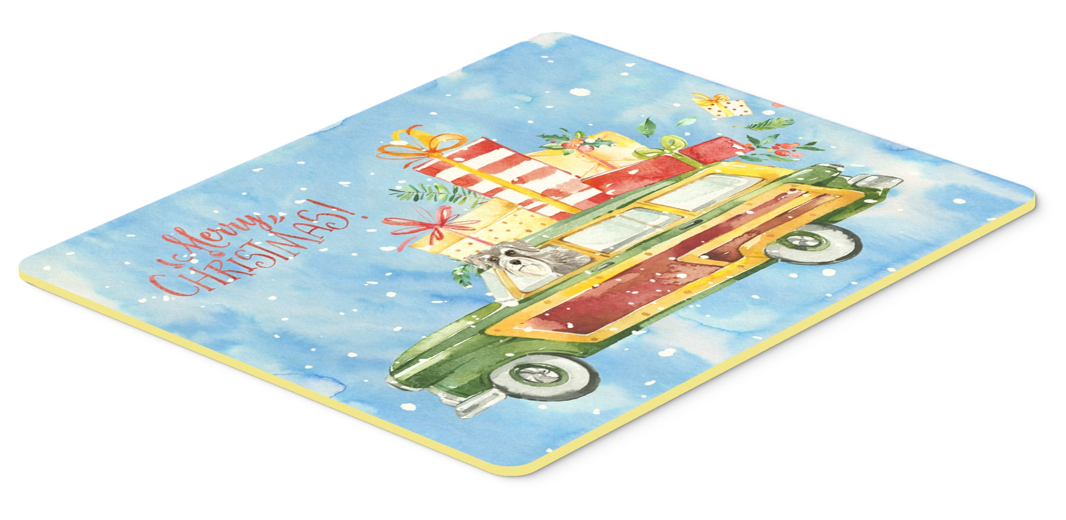 Merry Christmas Schnauzer #2 Kitchen or Bath Mat 24x36