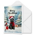thumbnail image 1 of Merry Christmas Scottish Terrier Enjoys Woofmas Winter Xmas Holiday 5x7in Folded Greeting Card Scottie Dog Lover Gifts Single Note Card with Envelope - 02022, 1 of 5