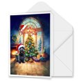 thumbnail image 1 of Merry Christmas Scottish Terrier Santa Hat Xmas Tree Winter Holiday 5x7in Folded Greeting Card Scottie Dog Lover Gifts Single Note Card with Envelope - 01013, 1 of 5