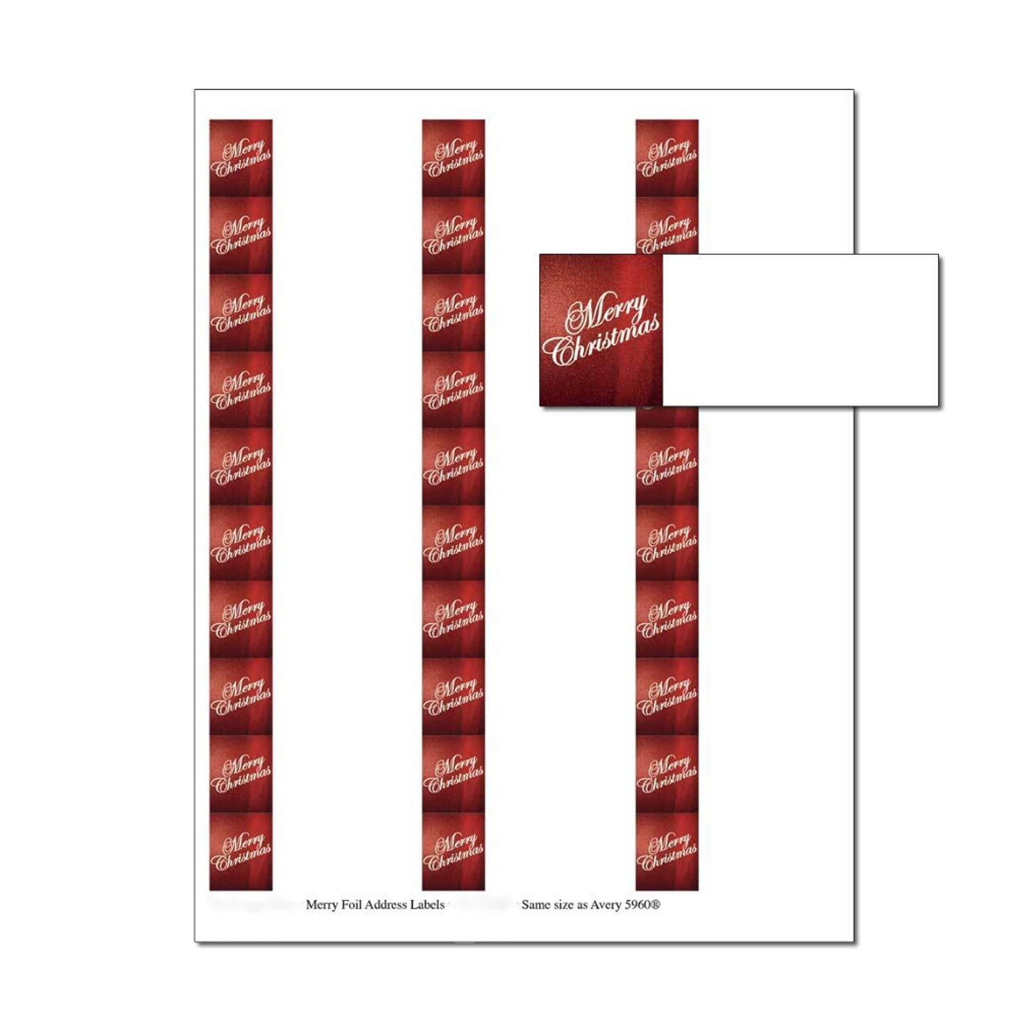 Merry Christmas Script Foil Address Labels 150/Pack (oalx624