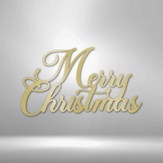 Merry Christmas Script  Steel Sign Laser Cut Powder Coated Home & Office Metal Wall Decor Multiple Sizes & Colors