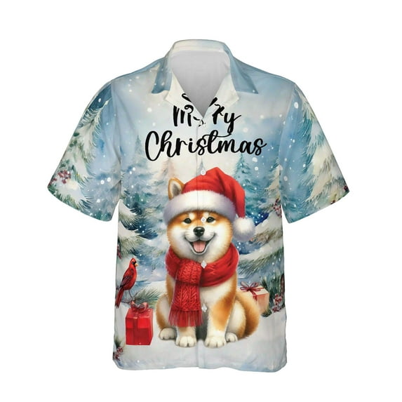 Merry Christmas Shiba Inu Enjoys Woofmas Winter Xmas Holiday Hawaiian Shirt Breathable Summer Unisex Merch Shibas Dog Lovers Gifts Idea - 02022