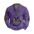 thumbnail image 1 of Merry Christmas Shirt Chrsitams Ugly Sweatshirts for Men Purple XXL, 1 of 5