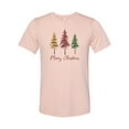 thumbnail image 1 of "Merry Christmas Shirt, Plaid Christmas Tree, Unisex Fit, Christmas Shirt, Sublimation, Soft Bella T, Holiday Tee, Christmas Gift, Santa Tee, Peach, XL", 1 of 1
