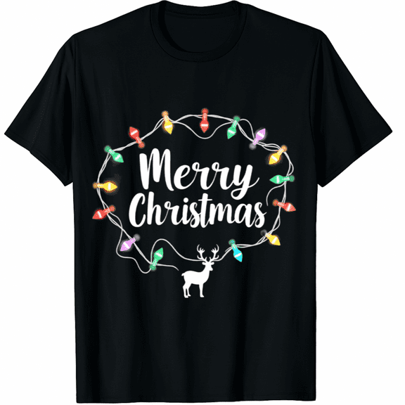 Merry Christmas Shirts Trees Printed T-Shirt Cute Xmas Holiday Tee Tops for Men and Women