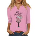 Merry Christmas Shirts for Women Christmas Tree Graphic Tshirts 3/4