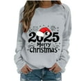 thumbnail image 1 of Merry Christmas Shirts for Women Long Sleeve Round Neck Sweatshirts Fashion Christmas Printed Blouses Casual Loose Comfortable Holiday Pullover Tops, 1 of 4