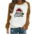 thumbnail image 1 of Merry Christmas Shirts for Women Plus Size Xmas Santa Hat Print Sweatshirt Long Sleeve Baseball T-Shirt Crewneck Casual Top, 1 of 5