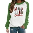 thumbnail image 1 of Merry Christmas Shirts for Women Plus Size Xmas Santa Hat Print Sweatshirt Long Sleeve Baseball T-Shirt Crewneck Casual Top, 1 of 5