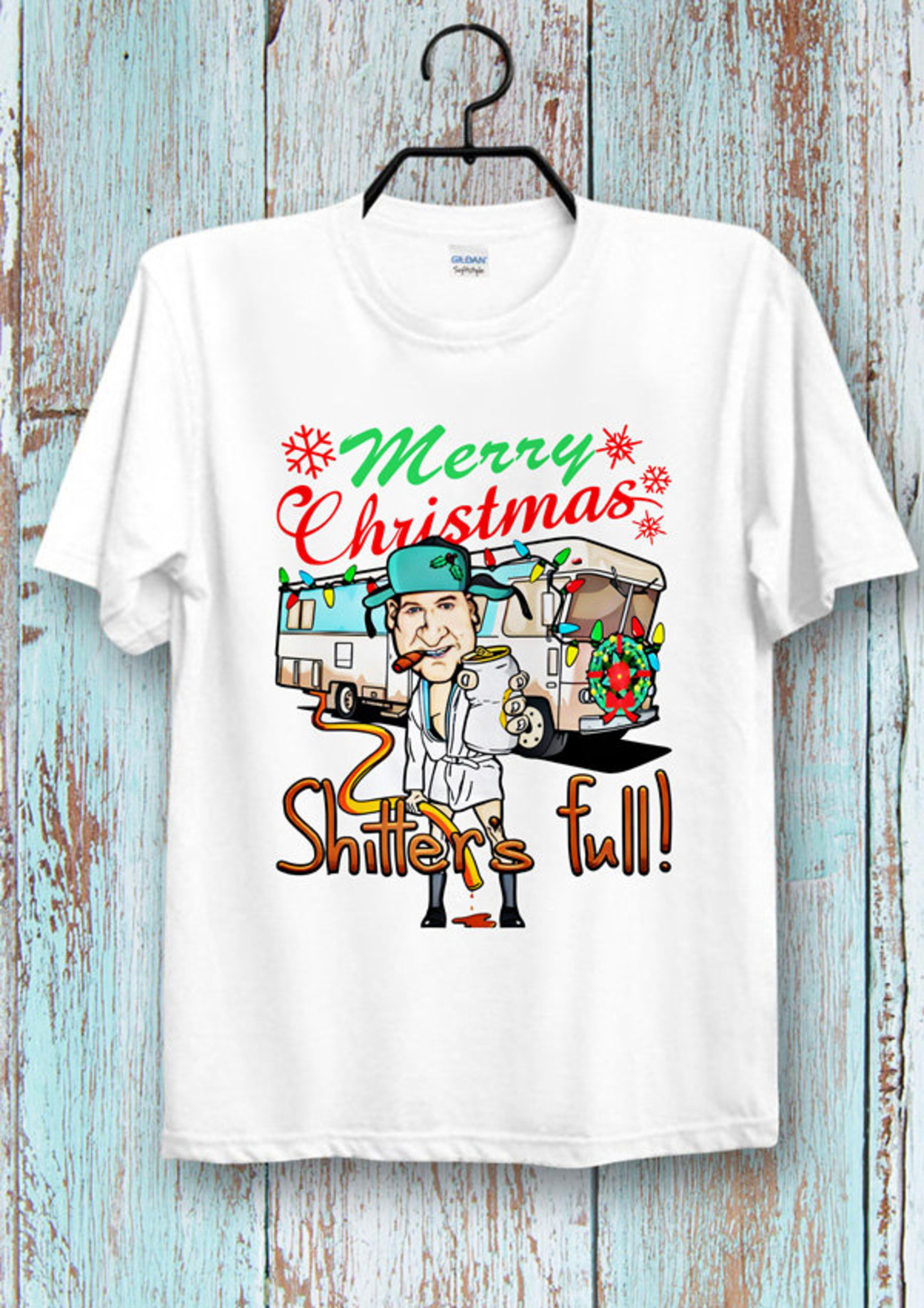 Merry Christmas Shitters Full Cousin Eddie funny xmas TShirt Cool