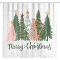 thumbnail image 1 of Merry Christmas Shower Curtain 72" x 72" Christmas Trees Home Bathroom Decorations Santa Xmas Pine Trees Bathtub Curtain Set with 12 Hooks, 1 of 6