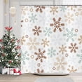 thumbnail image 1 of Merry Christmas Shower Curtain, Blue and Brown Christmas Snowflake White Background New Year Winter Bathroom Curtain Home Xmas Decor Waterproof Fabric Machine Washable with 12 Hooks, 1 of 1