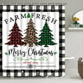 Merry Christmas Shower Curtain Buffalo Plaid Shower Curtain Farm Fresh
