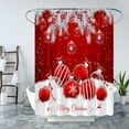 thumbnail image 1 of Merry Christmas Shower Curtain Red Christmas Ball Berry White Xmas Snow Pine Fir Branch Leaf Winter Holiday Glittering Bling Happy New Year Fabric Bathroom Curtain Set Decor with Hook, 1 of 4