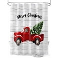 thumbnail image 1 of Merry Christmas Shower Curtain Set ，Waterproof Fabric Shower Curtains Christmas Tree Truck Wood Grain Shower Curtains for Bathroom,Bathroom Decor 54x"78", 1 of 6