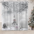thumbnail image 1 of Merry Christmas Shower Curtain Set Winter Forest Funny Snowman Snowflake Decorative Shower Curtains with Hooks for Xmas Holiday Bathroom Decor, 1 of 8