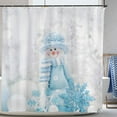 thumbnail image 1 of Merry Christmas Shower Curtain Set with 12 Hooks Colorful Star Blue Hat Cute Snowman Bathroom Curtain Waterproof Fabric 72x72 in, 1 of 7